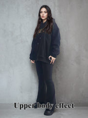 Fashionable Solid Color Long-Sleeved Printed Hoodie | Unisex Casual Wear