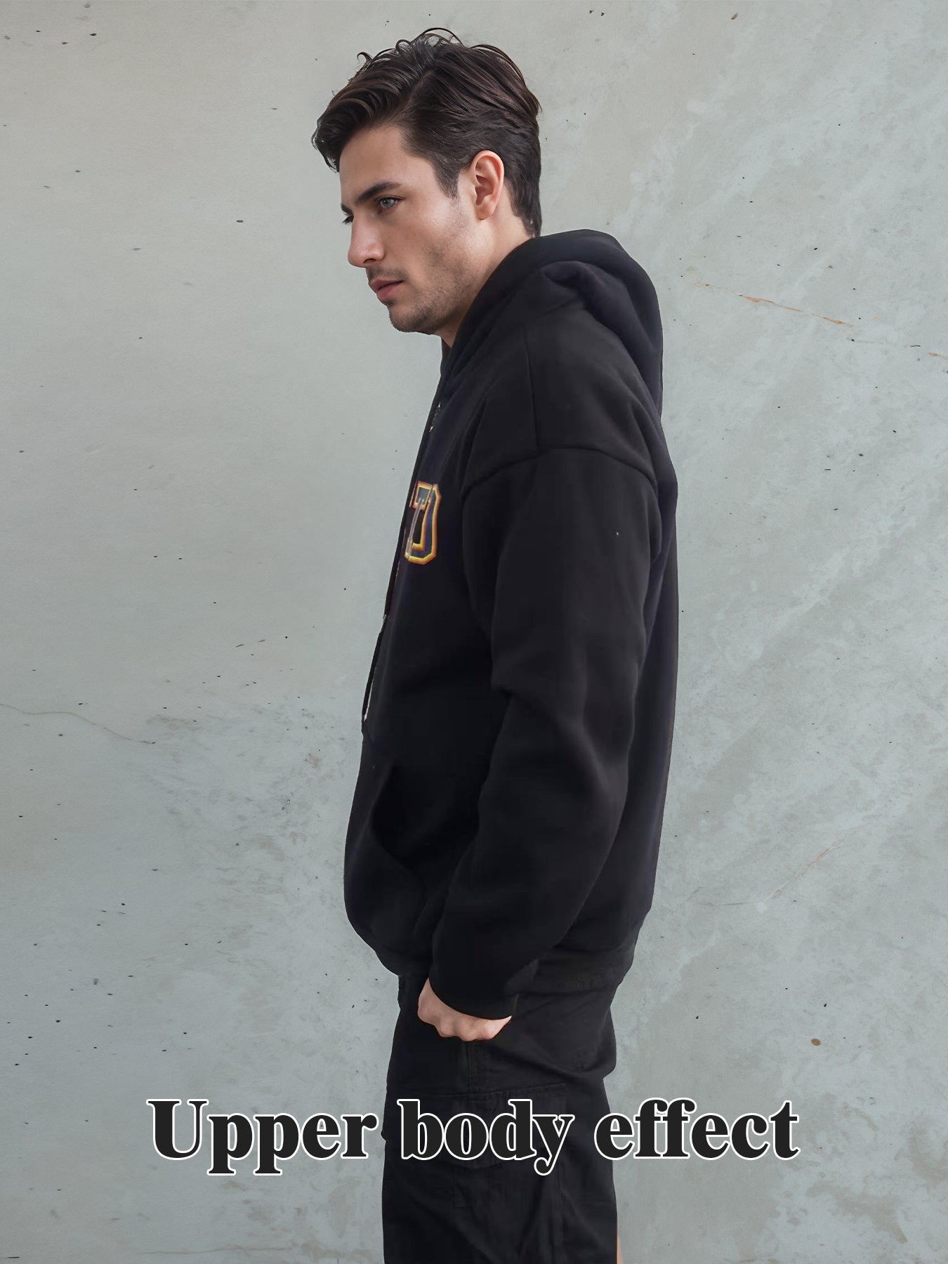 Fashionable Solid Color Long-Sleeved Printed Hoodie | Unisex Casual Wear