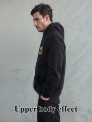 Fashionable Solid Color Long-Sleeved Printed Hoodie | Unisex Casual Wear