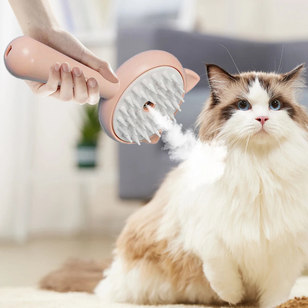 Rechargeable Self-Cleaning Slicker Brush with Mist | Multifunctional Cat & Dog Grooming Brush