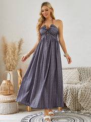 Bohemian Halter Maxi Dress | Women's Sleeveless Flowy Beach Dress