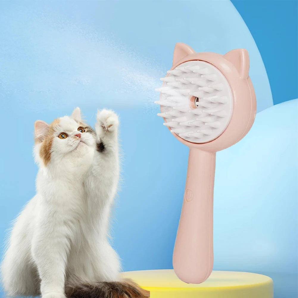 Rechargeable Self-Cleaning Slicker Brush with Mist | Multifunctional Cat & Dog Grooming Brush