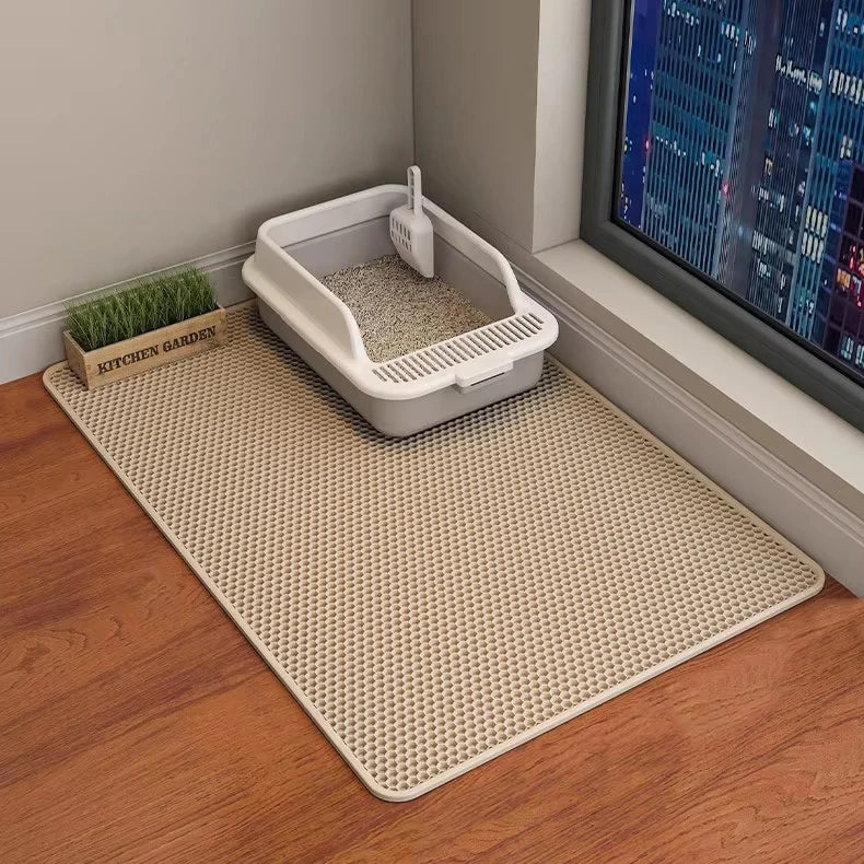 Double Layer Cat Litter Mat EVA Waterproof Cat Toilet Rug Litter Tray Sandboxes for Cat Litter Carpet Cat Litter Box Accessories