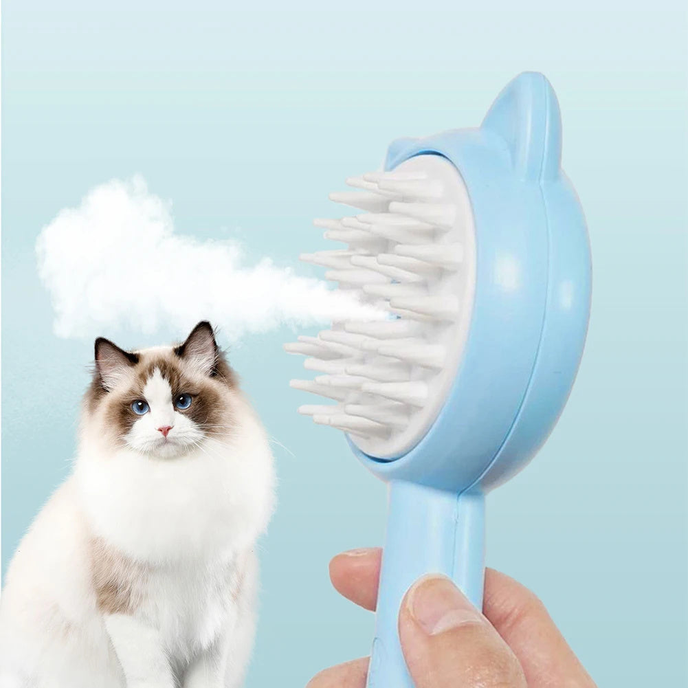 Rechargeable Self-Cleaning Slicker Brush with Mist | Multifunctional Cat & Dog Grooming Brush