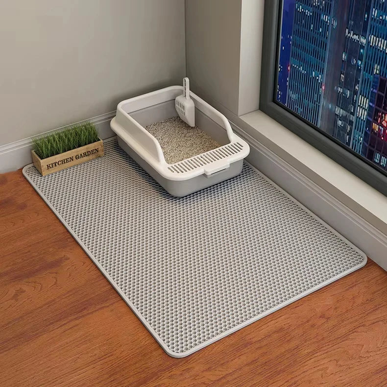 Double Layer Cat Litter Mat EVA Waterproof Cat Toilet Rug Litter Tray Sandboxes for Cat Litter Carpet Cat Litter Box Accessories